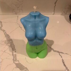 Female figure blue & green Candle!